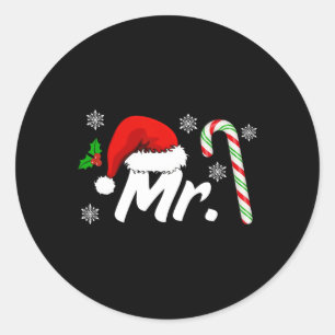 Sticker Rond M. Et Mme Santa Hat Couples Correspondant À Noël B