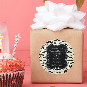 Sticker Rond M. Hipster Mustache Vintage Retro