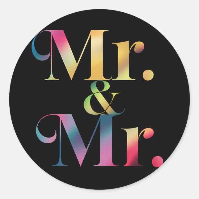 Sticker Rond M. & M. Gay Bachelor Party Mariage gay (Devant)