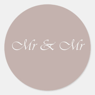 Sticker Rond M. & M. Typographie Beige