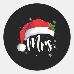 Sticker Rond M. Mme Claus Couples De Noël Avec Lui