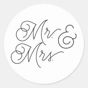 Sticker Rond M. & Mme enveloppes autocollantes pour les invitat