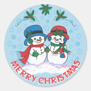 Sticker Rond M. & Mme Frosty Le Snowman