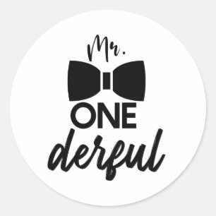 Sticker Rond M. ONEderful M. Wonderful Premier anniversaire Ban