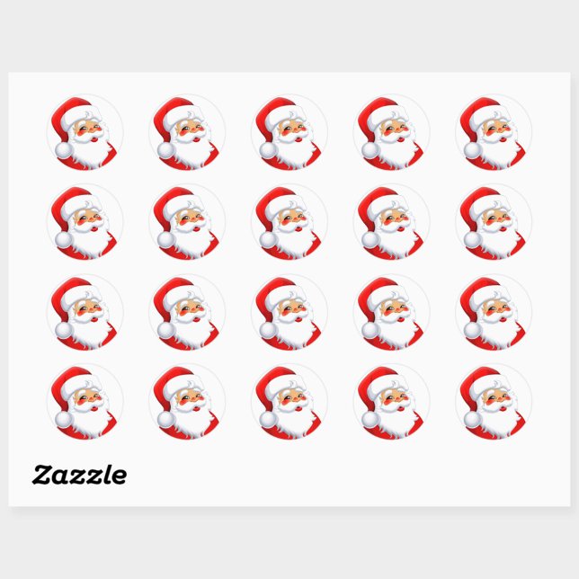 Sticker Rond M. Père Noël (Cute Santa Claus Round Stickers!)