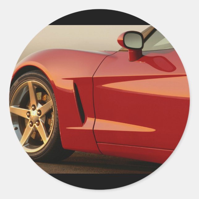 Sticker Rond Ma Corvette rouge (Devant)