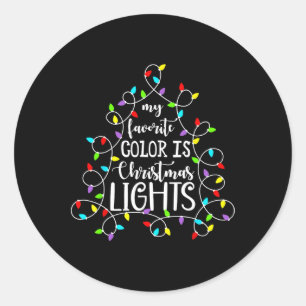 Sticker Rond Ma Couleur Préférée Est Les Lumières De Noël Drôle