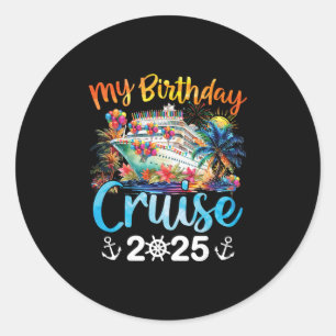 Sticker Rond Ma croisière d'anniversaire 2025 Vacances en crois