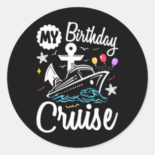 Sticker Rond Ma croisière d'anniversaire 2025 Voyage de vacance