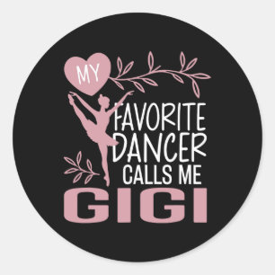 Sticker Rond Ma danseuse préférée M'appelle Gigi Ballet Dancer