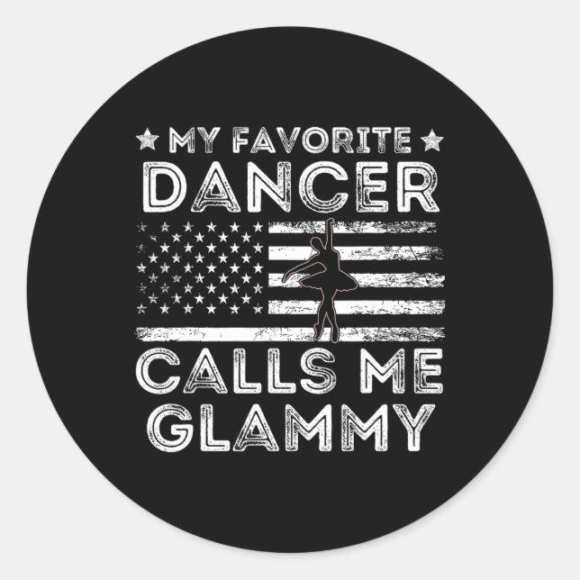Sticker Rond Ma danseuse préférée m'appelle Glammy Dance Ballet (Devant)