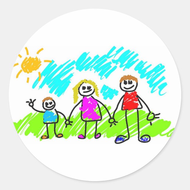 Sticker Rond Ma famille (Devant)