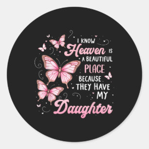 Sticker Rond Ma Fille Est Mon Ange Gardien En Mémorial Du Ciel