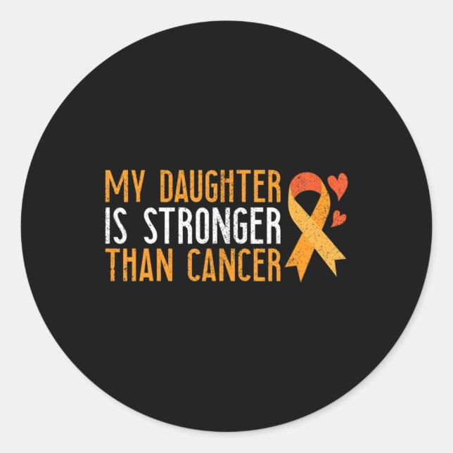 Sticker Rond Ma Fille Est Plus Forte Que La Leucémie Cancer Con (Devant)