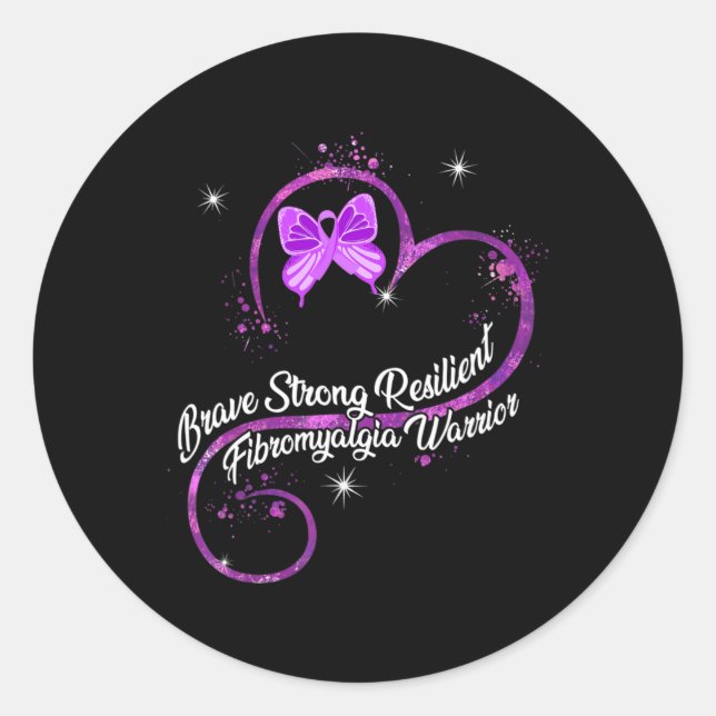 Sticker Rond Ma forte résistance à la fibromyalgie (Devant)