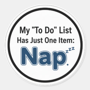 Sticker Rond Ma liste de choses à faire a un seul élément : Aut