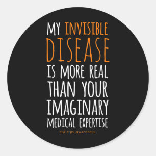 Sticker Rond Ma Maladie Invisible Est Réaltérée Crps Sensibilis