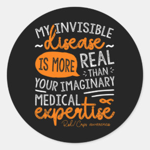 Sticker Rond Ma Maladie Invisible Est Réelle