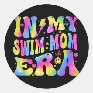 Sticker Rond Ma maman de natation Era Funny nageurs nageurs Coa