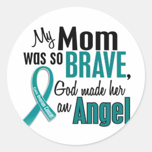 Sticker Rond Ma Maman Est Un Ange 1 Cancer De L'Oaire