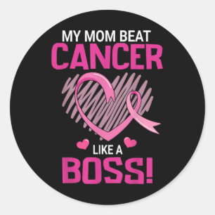 Sticker Rond Ma Mère Battre Le Cancer Du Sein Comme Un Guerrier