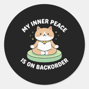 Sticker Rond Ma paix intérieure est sur Ckorder drôle de yoga m