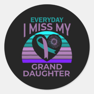 Sticker Rond Ma Petite-Fille Coeur Suicide Sensibilisation Gr
