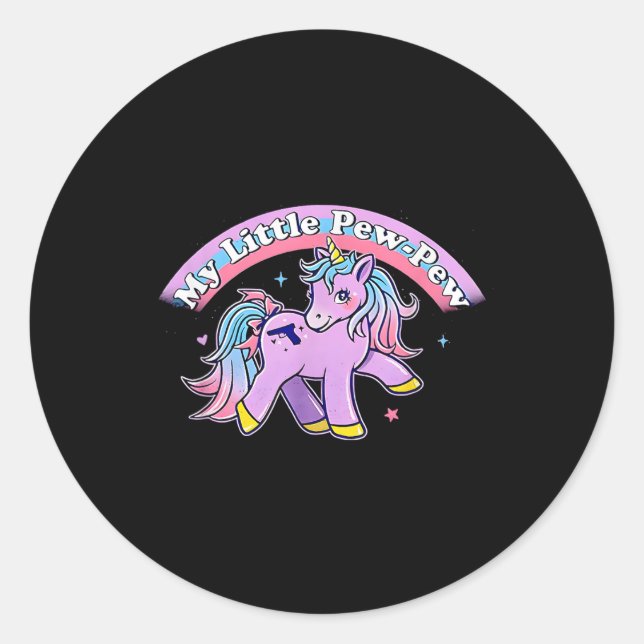Sticker Rond Ma petite licorne à pois (Devant)