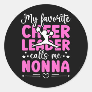 Sticker Rond Ma pom-pom girl préférée Nonna Cheer Nonna Grand-m