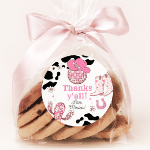 Sticker Rond Ma première cowgirl de rodéo Merci à tous pour l'a