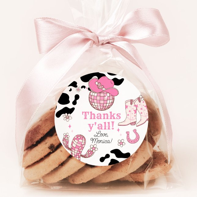 Sticker Rond Ma première cowgirl de rodéo Merci à tous pour l'a (Créateur téléchargé)