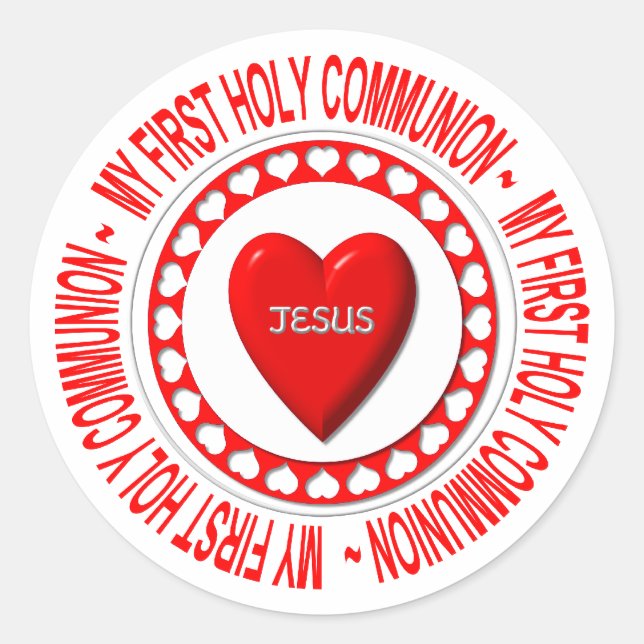 Sticker Rond Ma première sainte communion (Devant)