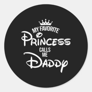 Sticker Rond Ma Princesse Favorite M'Appelle Papa Chemise Maman