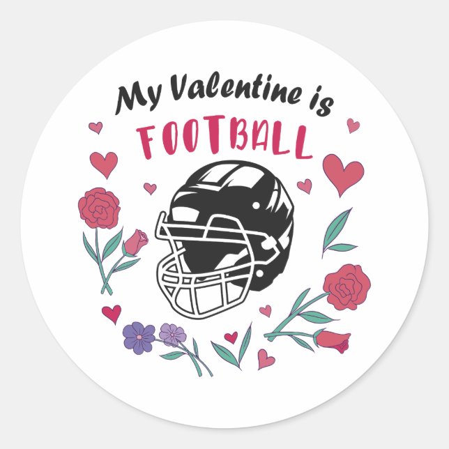 Sticker Rond Ma Saint Valentin est Carte de visite de football (Devant)