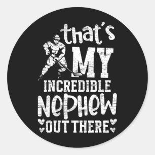 Sticker Rond Ma Tante De Hockey Incroyable De Neveu D'un Joueur
