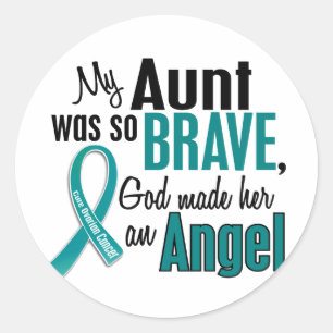 Sticker Rond Ma Tante Est Un Ange 1 Cancer Ovarien