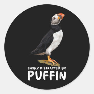 Sticker Rond Macareux Atlantique Macarons Oiseaux De Mer Facile