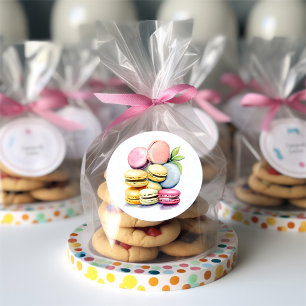 Sticker Rond Macaron aquarelle vintage