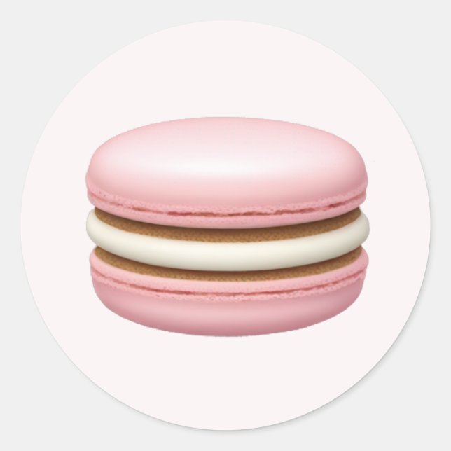 Sticker Rond Macaron rose Emoji Art (Devant)