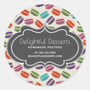 Sticker Rond Macarons de couleur mignonne Motif