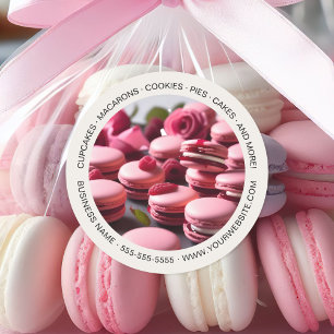 Sticker Rond Macarons personnalisés de boulangerie
