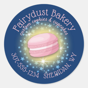 Sticker Rond Macaroon biscuit pâtisserie chef pâtissier personn