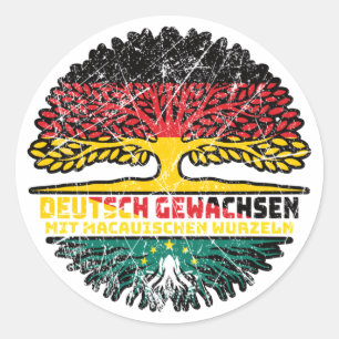 Sticker Rond Macau Macauisch Deutsch Deutschland Baum Wurzel