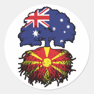 Sticker Rond Macédoine Arbre australien macédonien