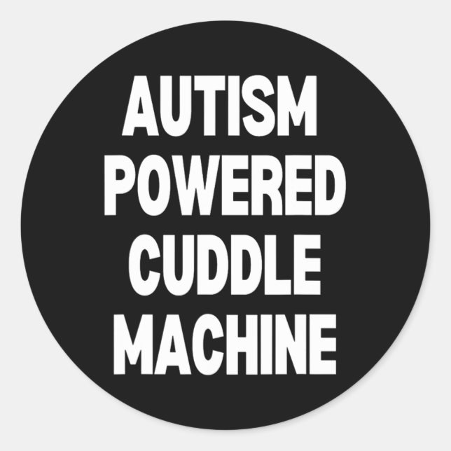 Sticker Rond Machine à câliner Autisme (Devant)
