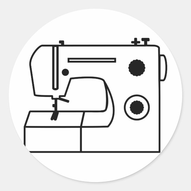 Sticker Rond Machine à coudre (Devant)