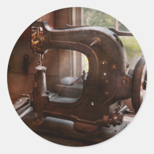 Sticker Rond Machine à coudre - Cuir - Égout de selle