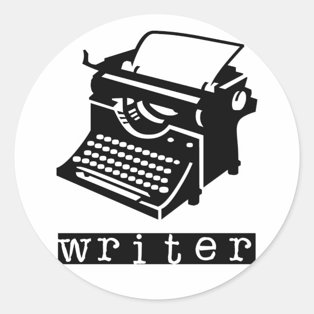 Sticker Rond Machine à écrire (Devant)