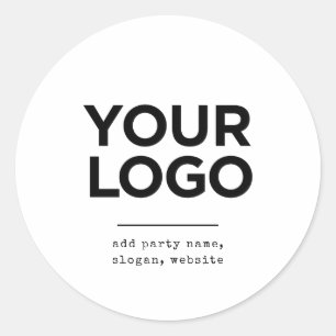 Sticker Rond Machine à écrire minimaliste   Texte du logo de l'