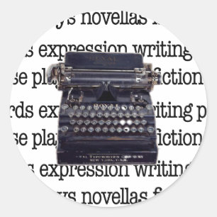 Sticker Rond Machine à écrire vintage